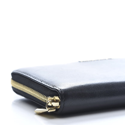 Jimmy Choo Soft Grained Goatskin Pippa Zip Around Wallet Black 5 of 9