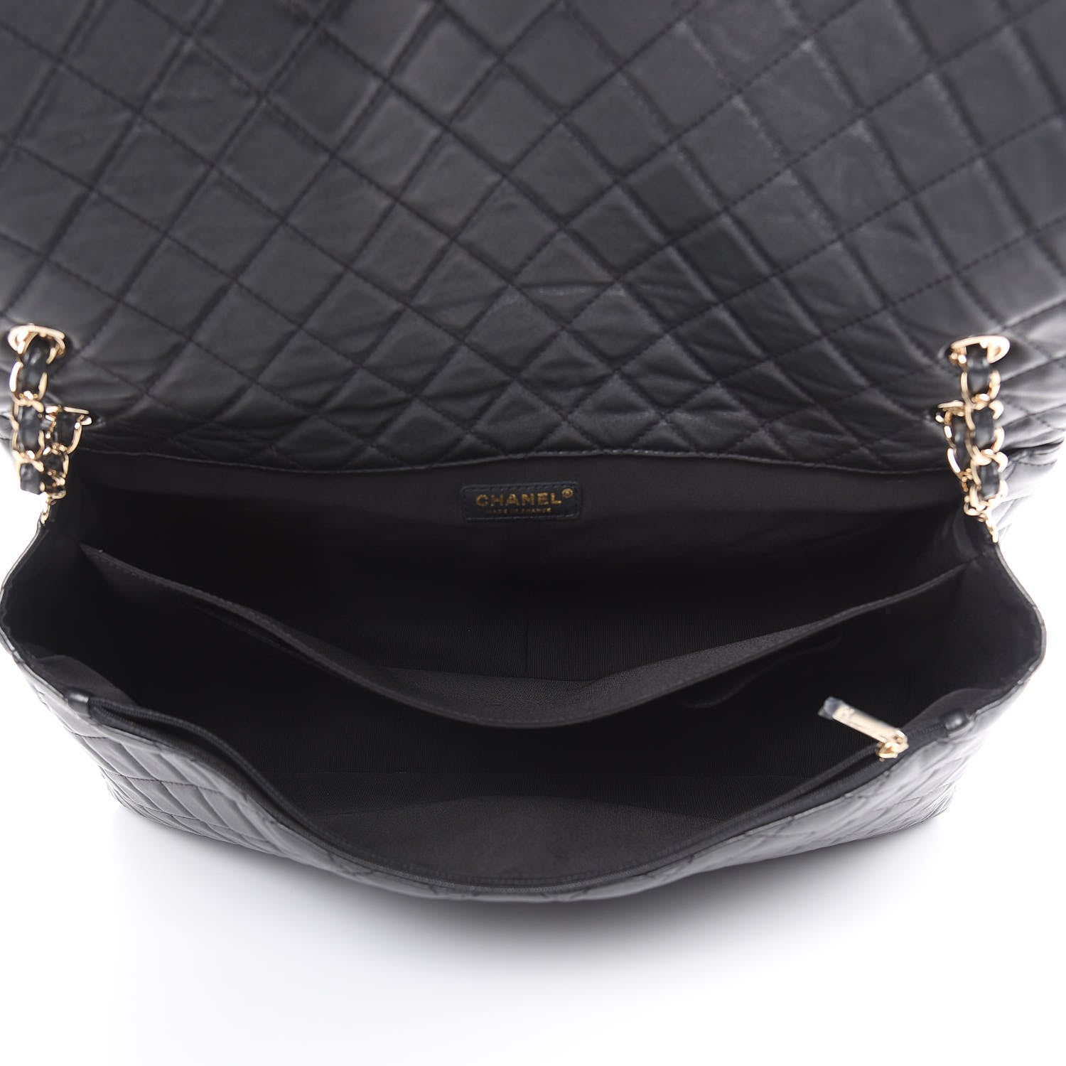 Chanel Calfskin Quilted XXL Travel Flap Bag Black 4 of 10