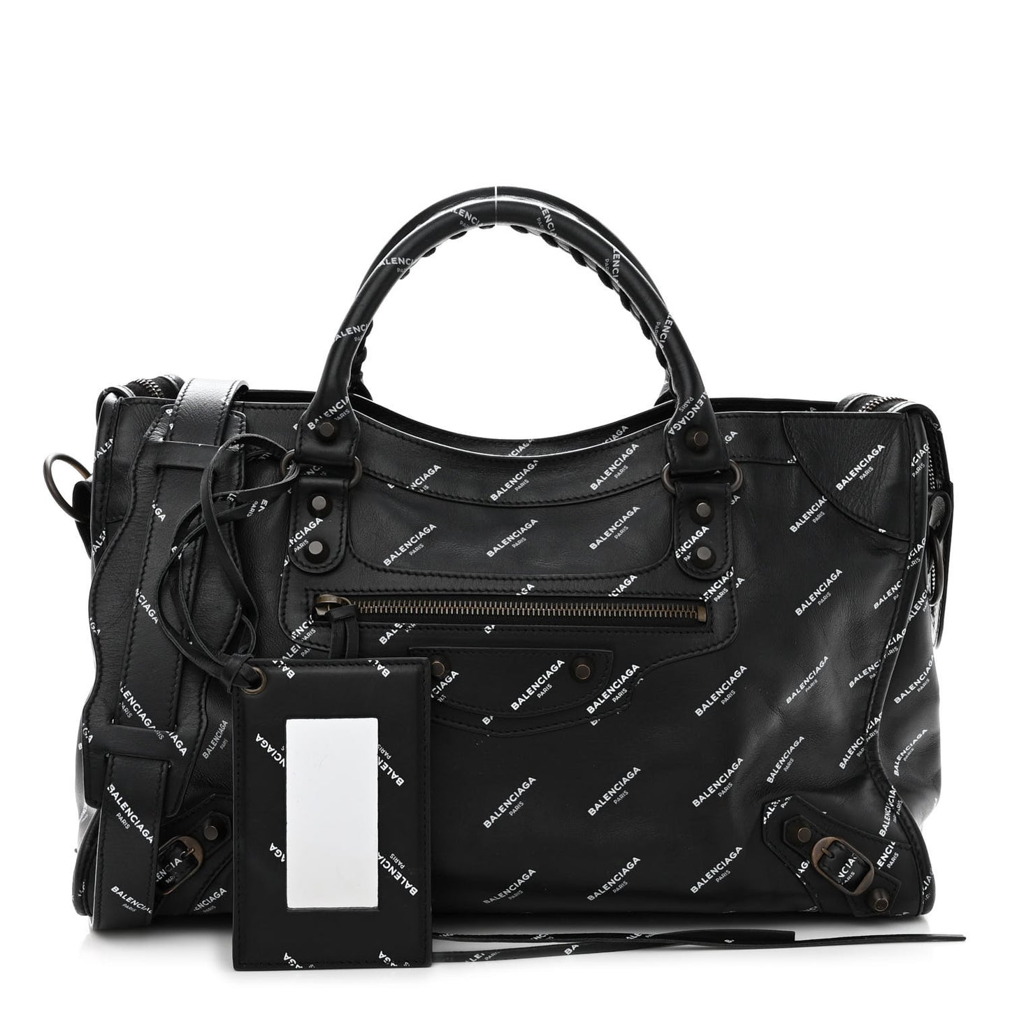 Veau Allover Logo Classic Hardware City Black White
