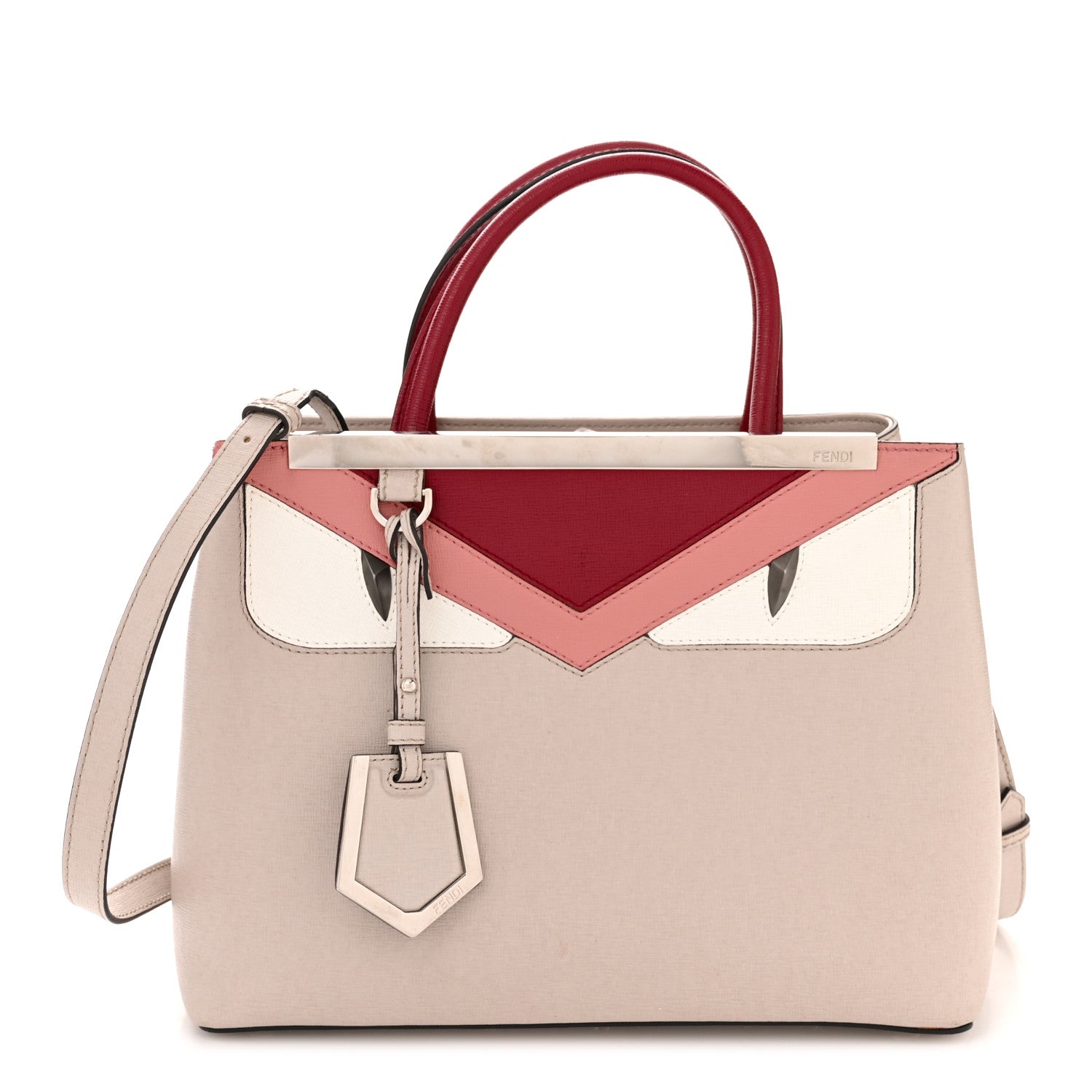 Fendi Vitello Elite Monster Petite 2Jours Tote Polvere Ribes Multicolor 1 of 13