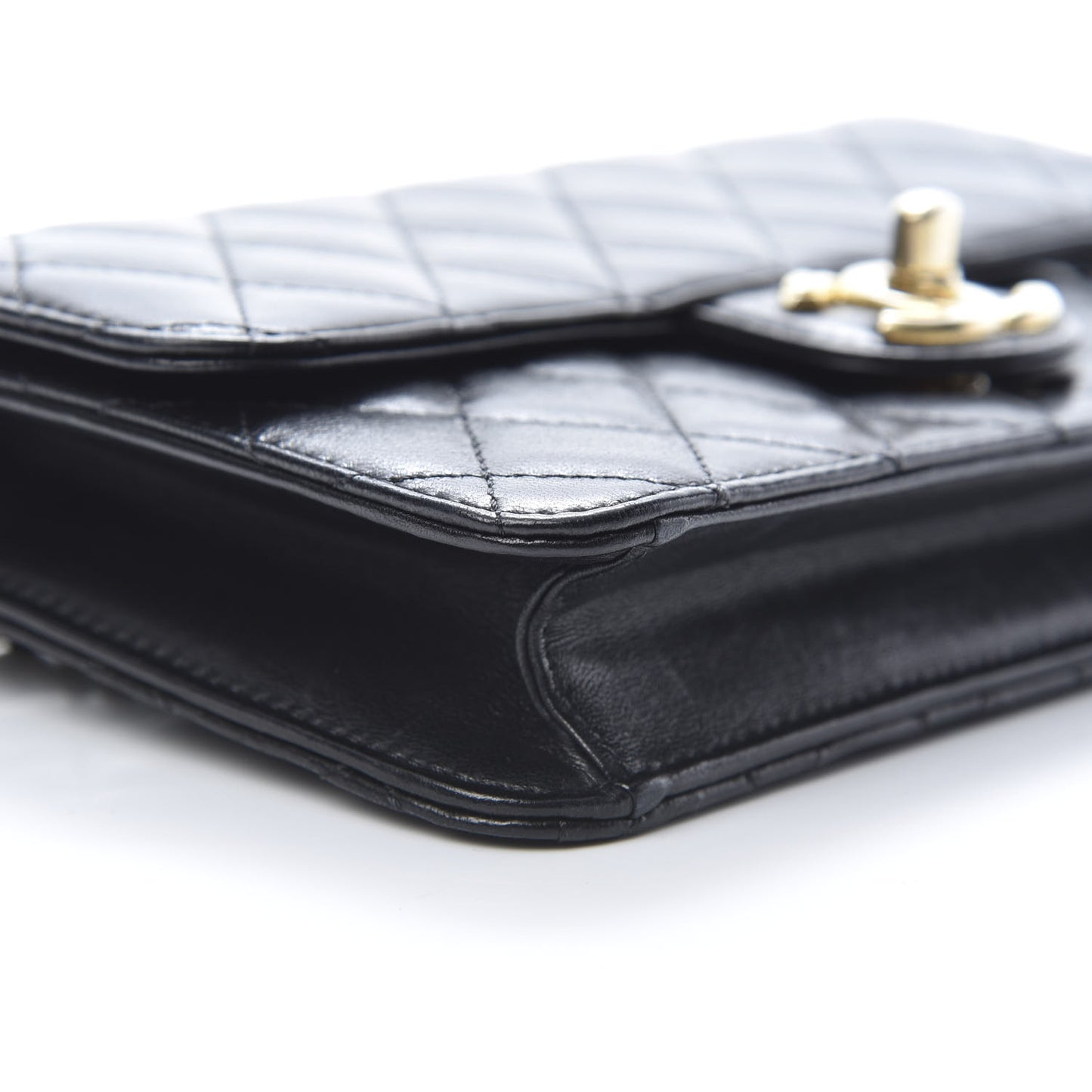 Lambskin Quilted Medium Crossing Times Flap Black