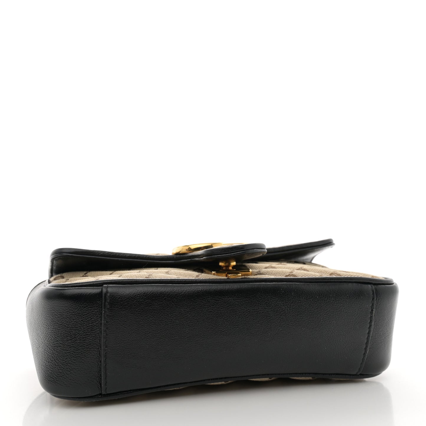 Monogram Matelasse Diagonal Mini GG Marmont Shoulder Bag Beige Black