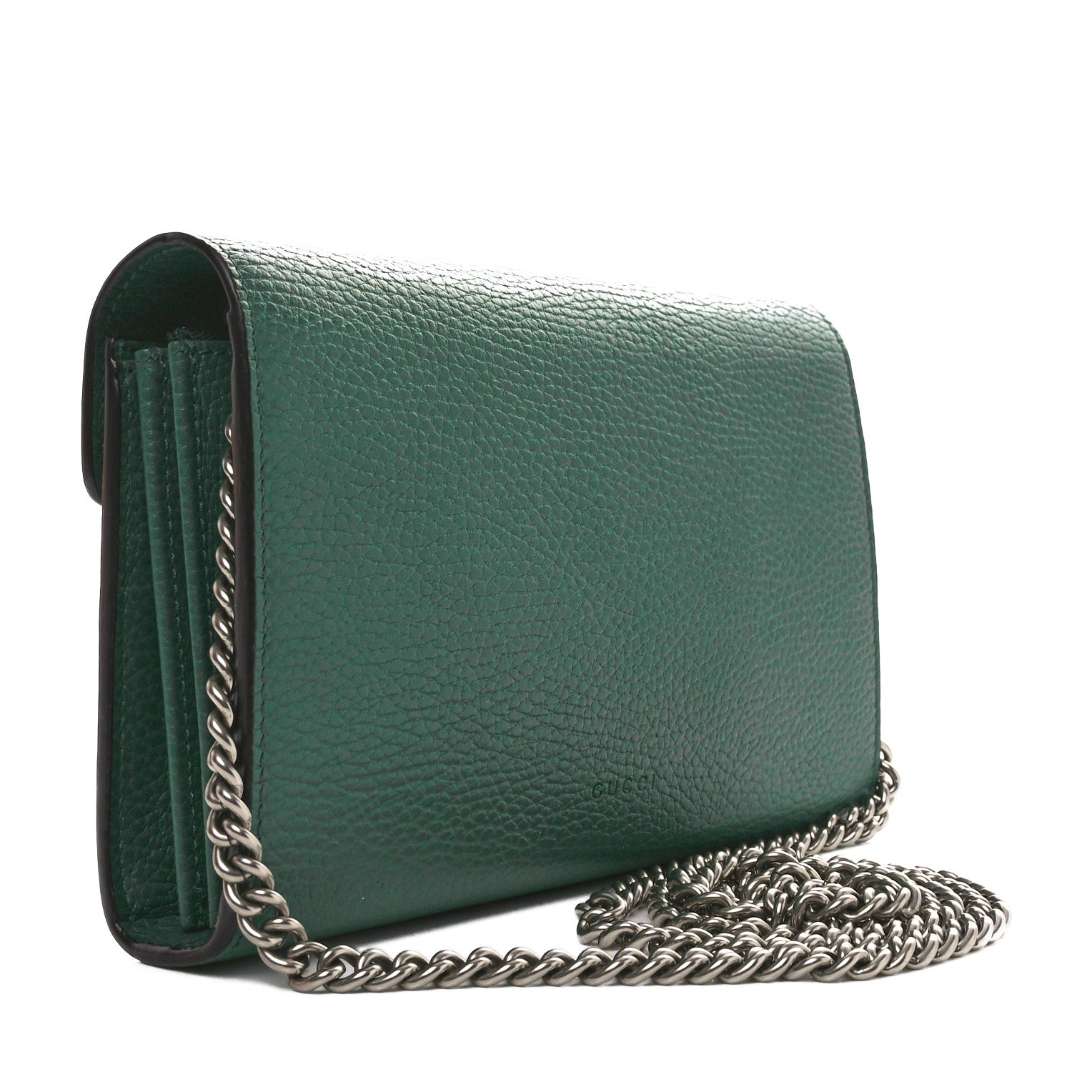Gucci Calfskin Mini Dionysus Chain Wallet Emerald 3 of 10