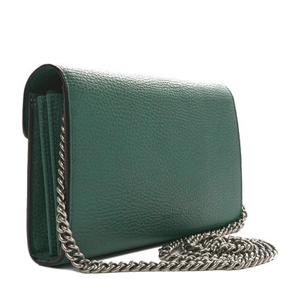 Gucci Calfskin Mini Dionysus Chain Wallet Emerald 3 of 10
