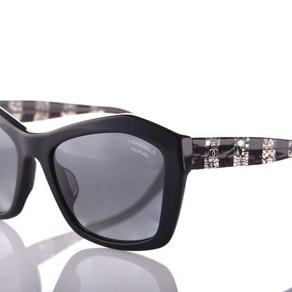 Chanel Lace Effect Sunglasses 5296-A Black 3 of 9