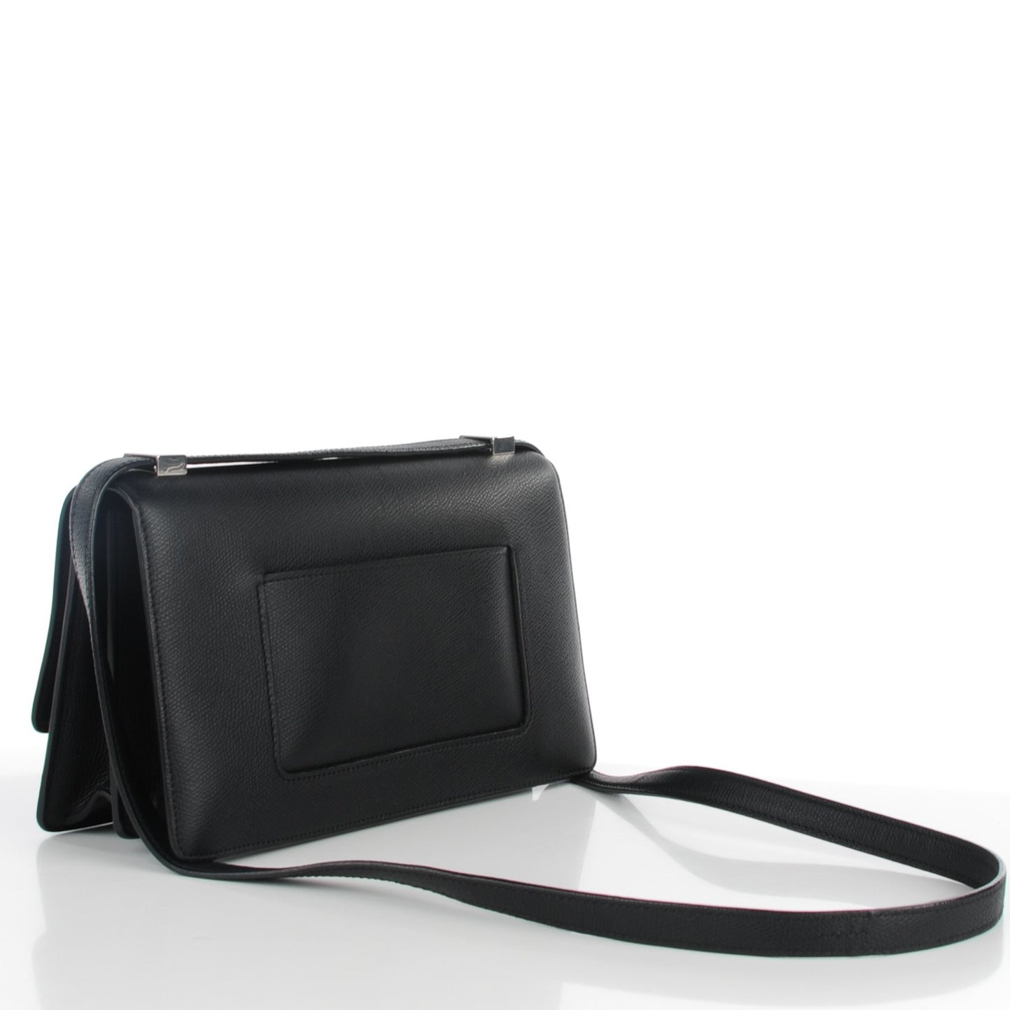 Grained Calfskin Small Case Bag Black