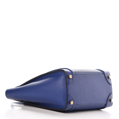 Celine Drummed Calfskin Micro Luggage Indigo 4 of 15