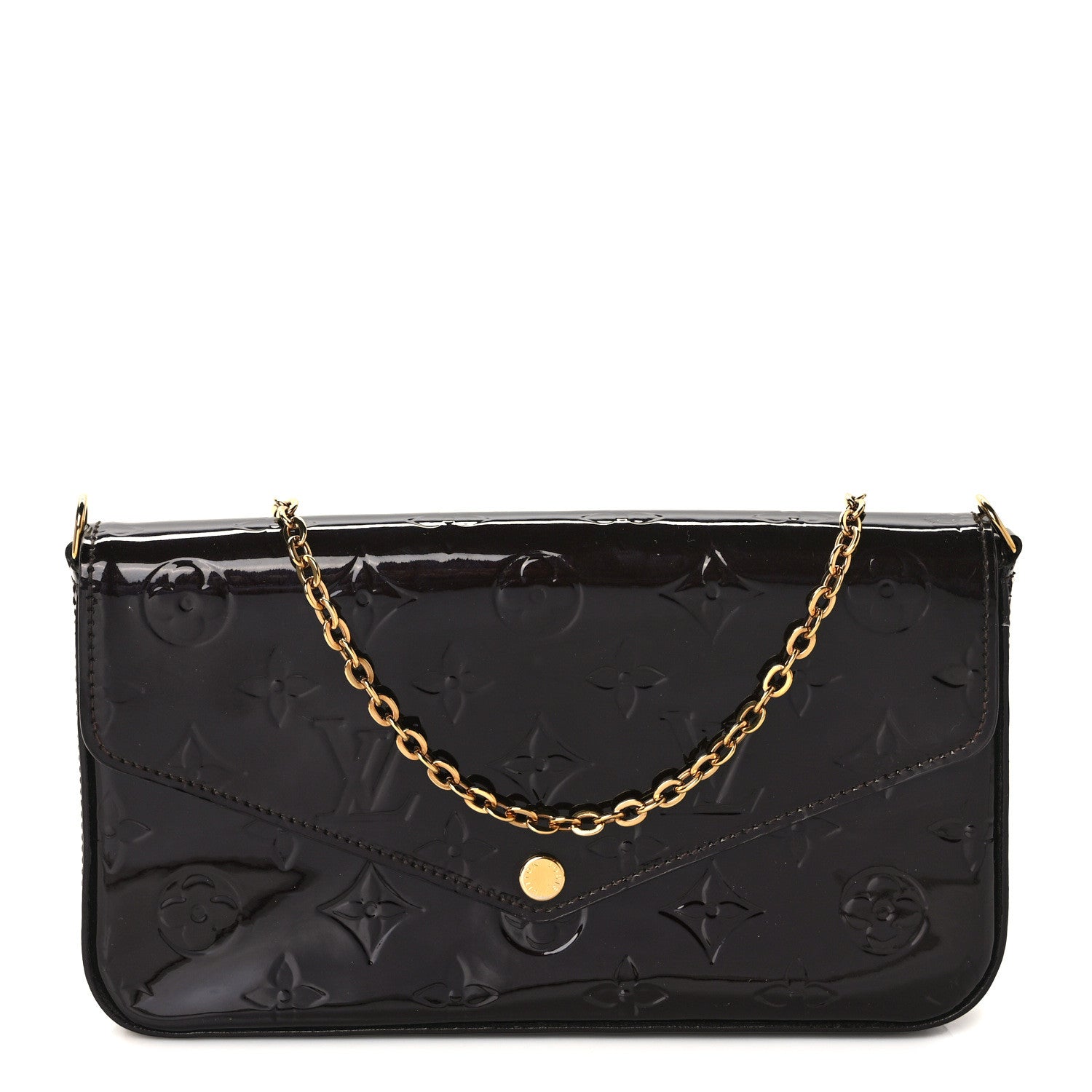 Louis Vuitton Vernis Pochette Felicie Chain Wallet Amarante 1 of 12