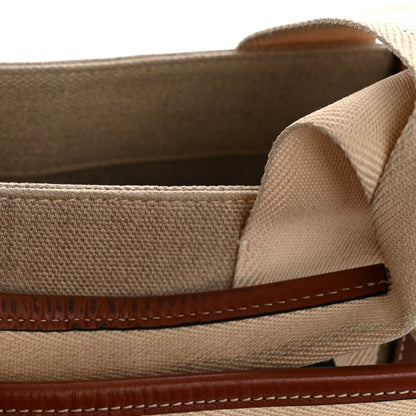 Chloe Linen Calfskin Medium Woody Ribbon Tote White Brown 12 of 14