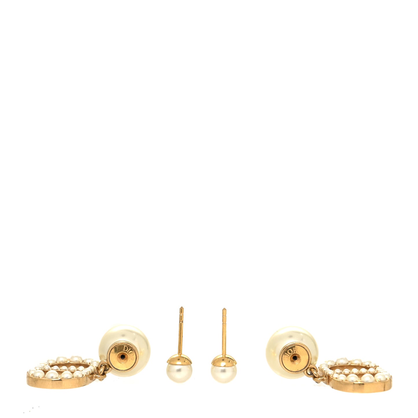 Crystal Pearl Clair D Lune Earrings Gold