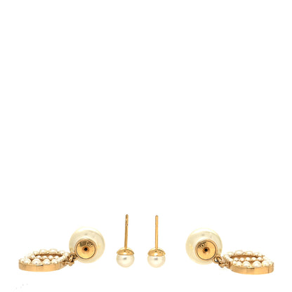 Christian Dior Crystal Pearl Clair D Lune Earrings Gold 3 of 4