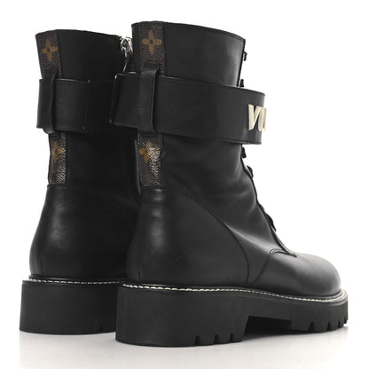 Louis Vuitton Calfskin Territory Flat Ranger Boots 40 Black 5 of 9