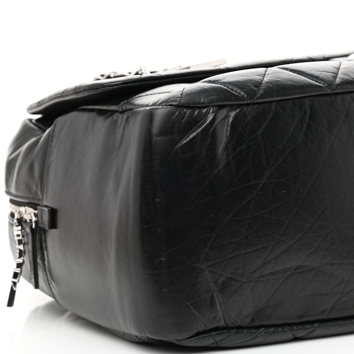 Chanel Aged Calfskin Quilted Large Express Bowling Bag Black 9 of 10