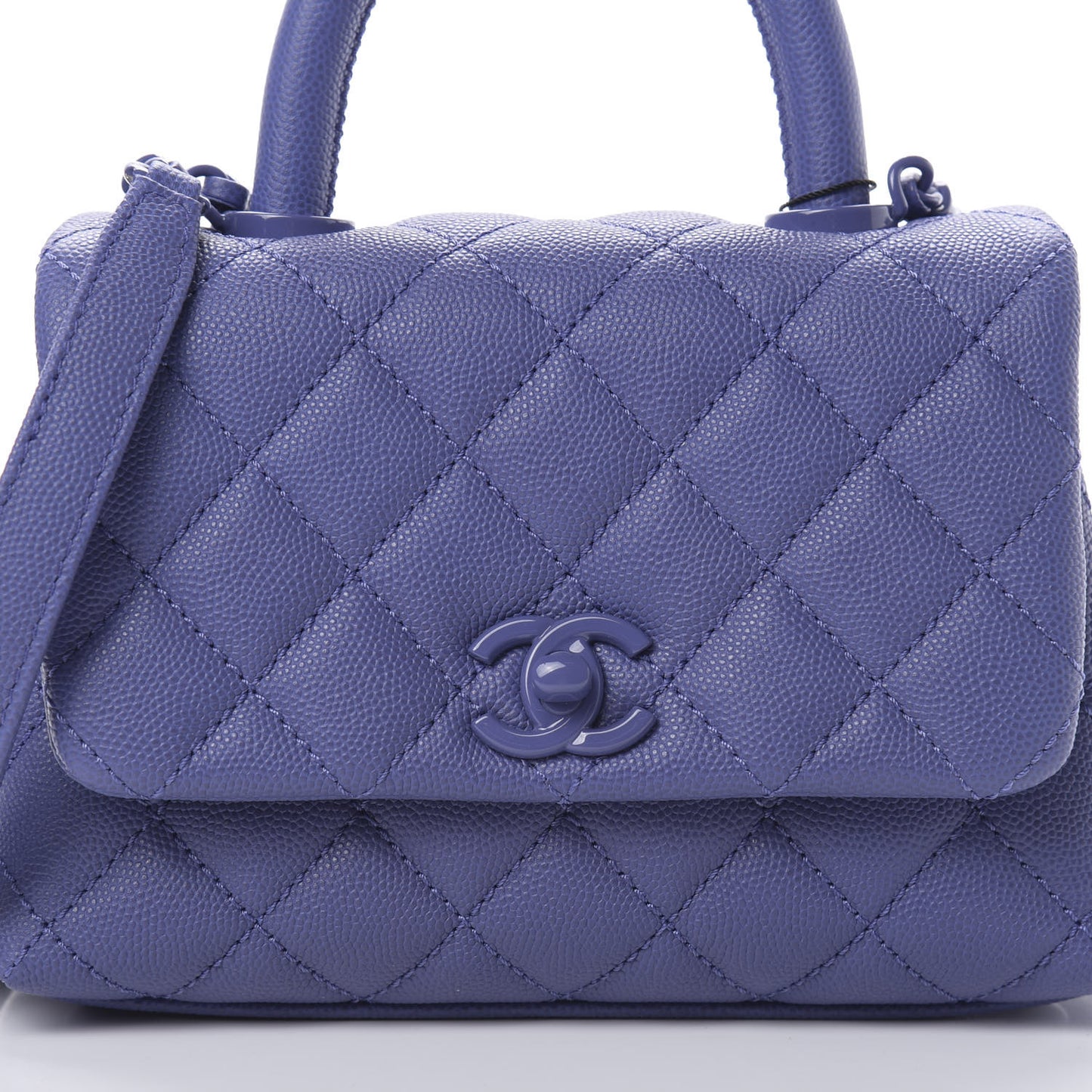 Caviar Quilted Incognito Extra Mini Coco Handle Flap Blue