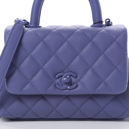 Chanel Caviar Quilted Incognito Extra Mini Coco Handle Flap Blue 8 of 11