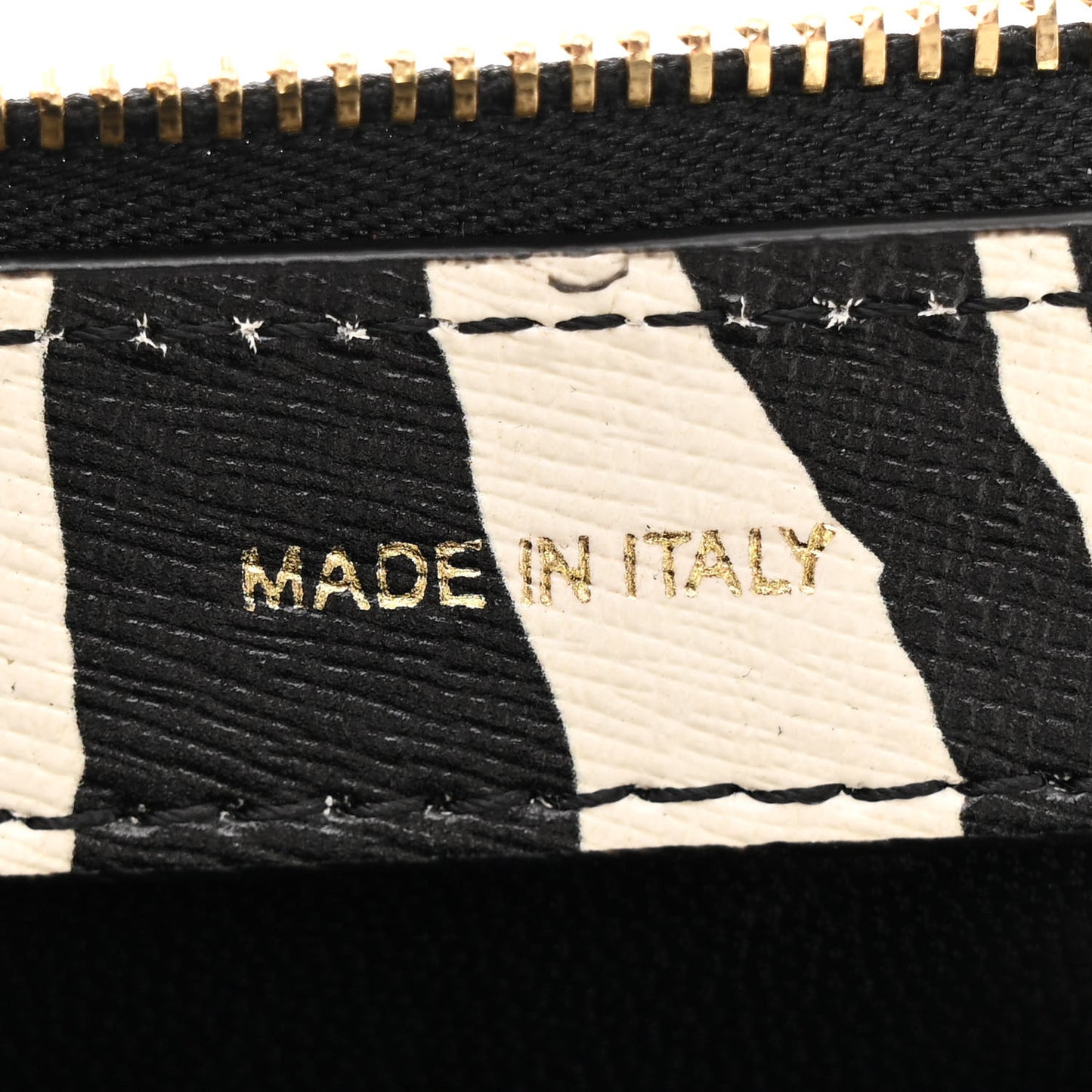 Saffiano Zebra Print Mini M Frame Bag Black White