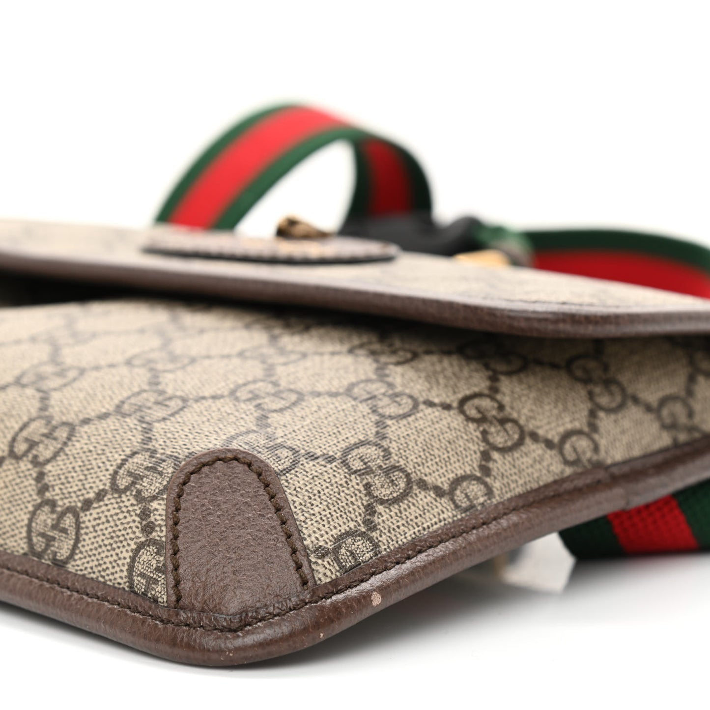 GG Supreme Monogram Neo Vintage Web Belt Bag Brown