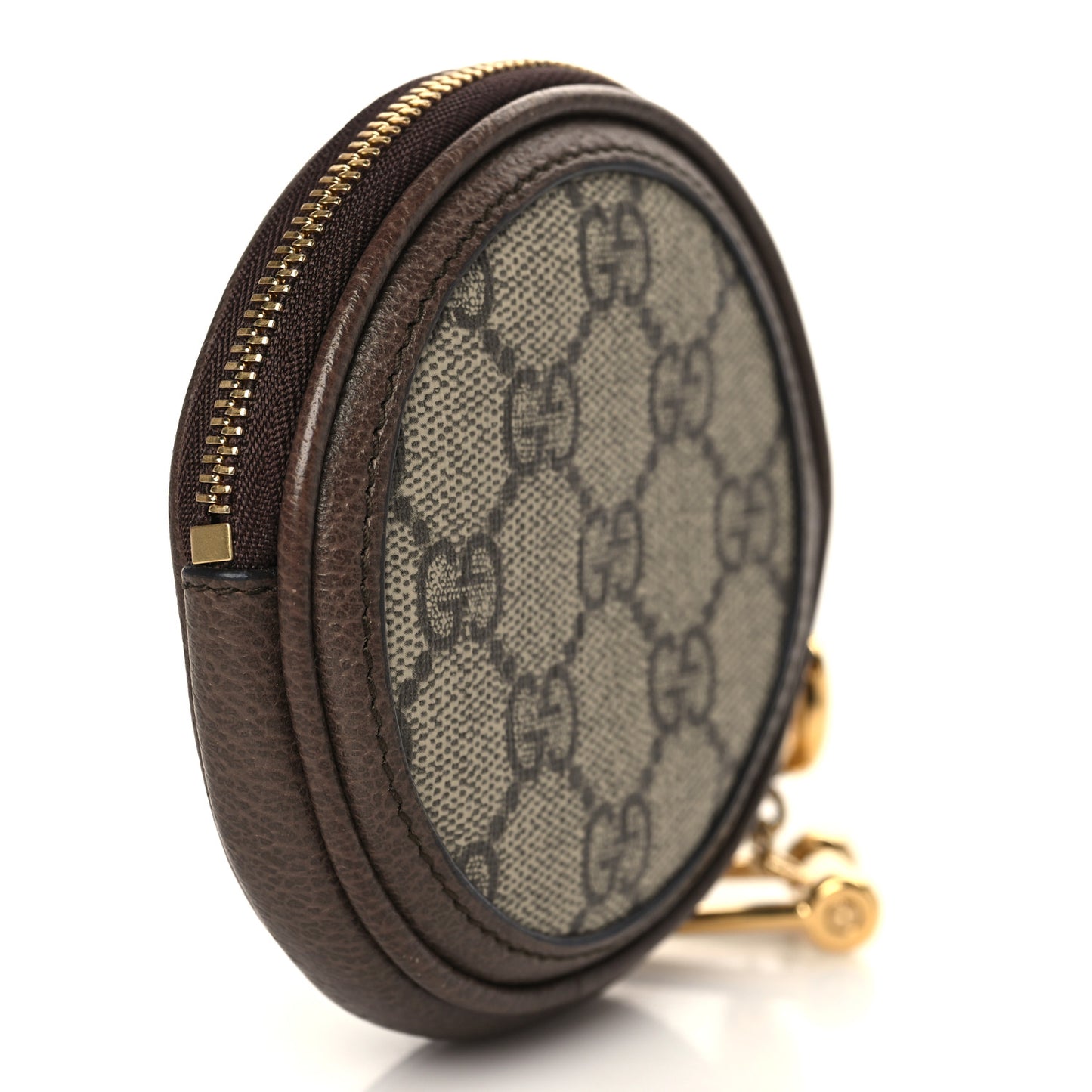 GG Supreme Monogram Web Ophidia Round Coin Purse Beige New Acero