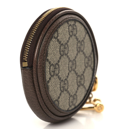 Gucci GG Supreme Monogram Web Ophidia Round Coin Purse Beige New Acero 3 of 7