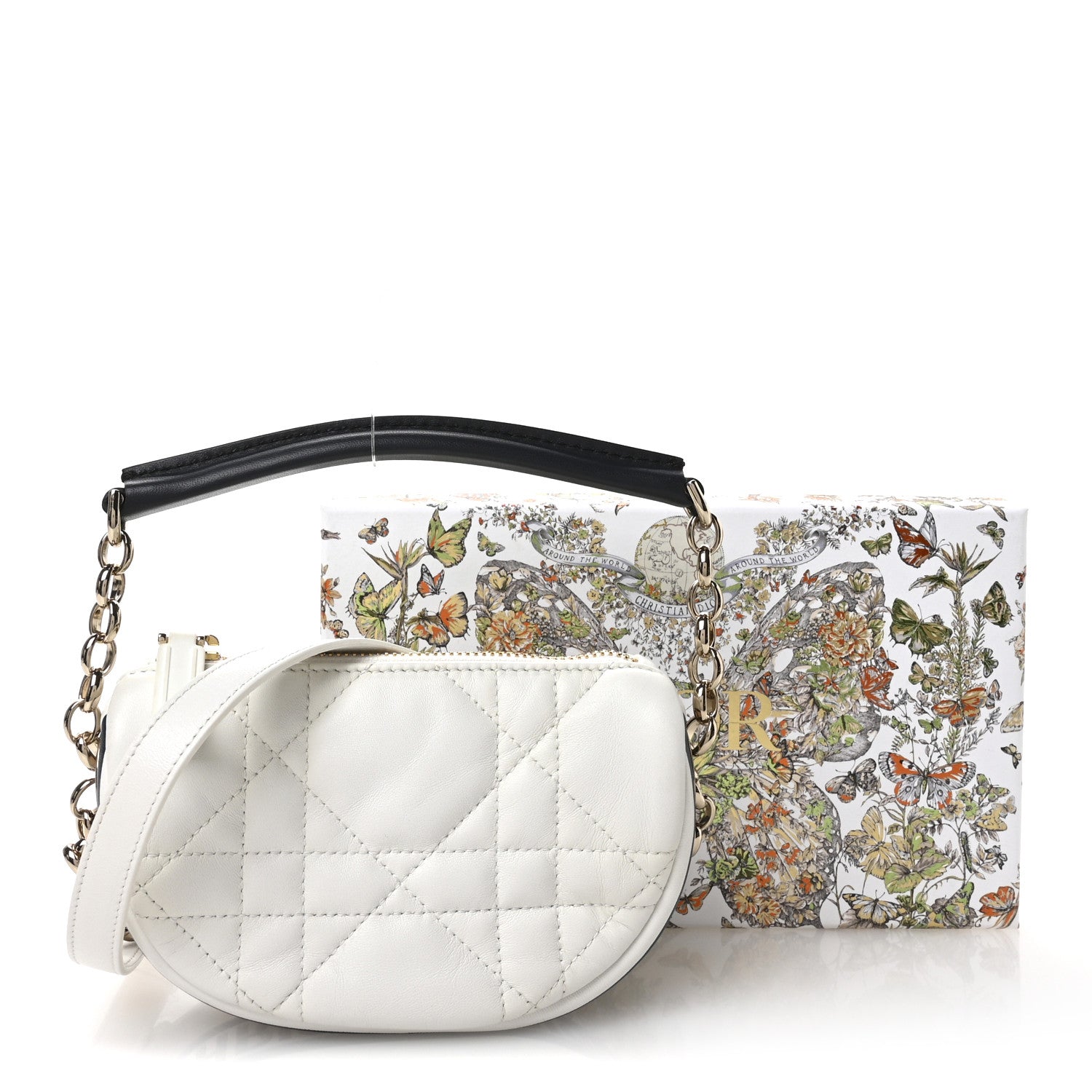 Christian Dior Lambskin Cannage Micro Dior Vibe Hobo Bag White 11 of 11