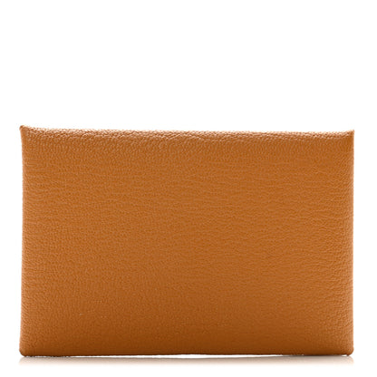 Hermes Chevre Mysore Verso Calvi Card Case Caramel Rose Shocking 1 of 9