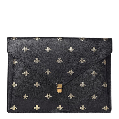 Gucci Grained Calfskin Bee Star Portfolio Black 1 of 7