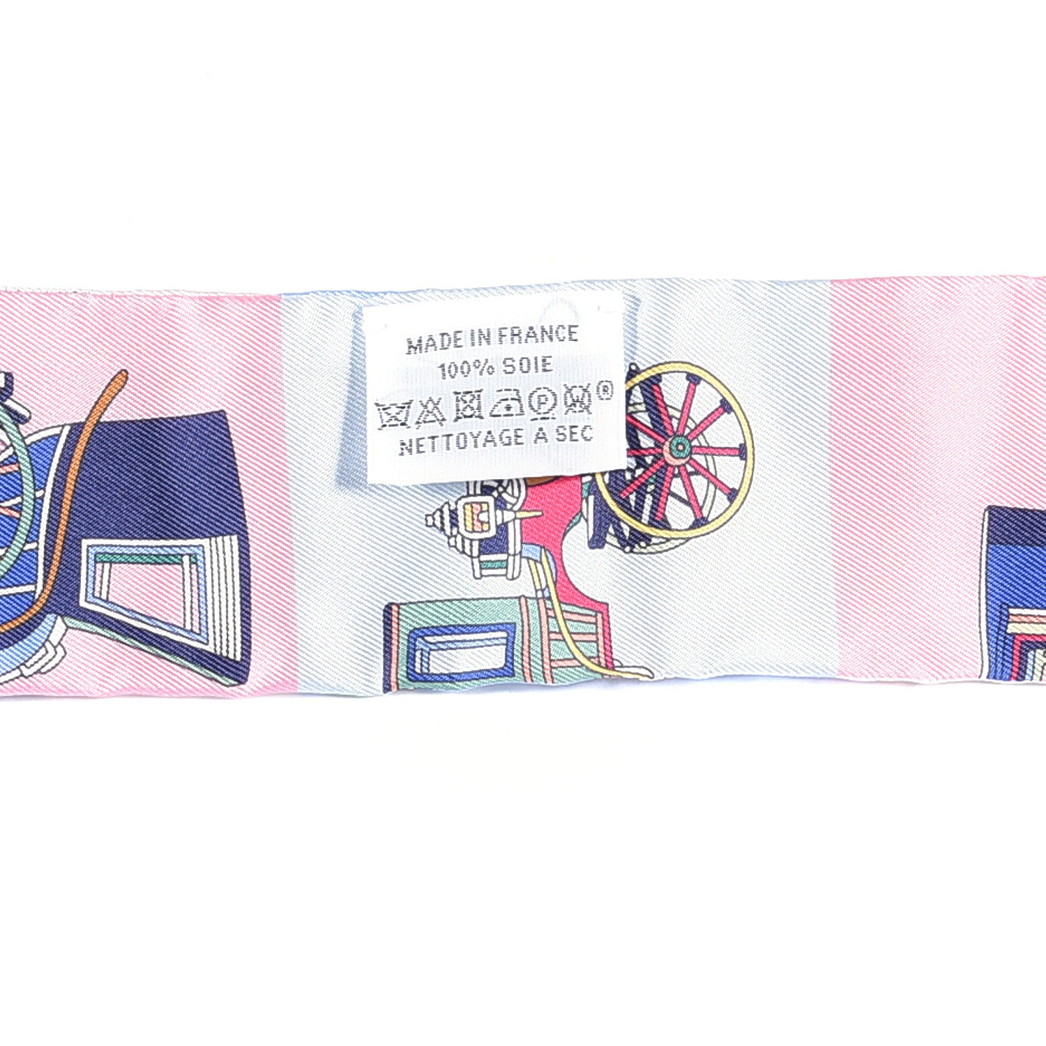 Hermes Silk Les Voitures Exquises Twilly Bleu Rose Vert 4 of 4