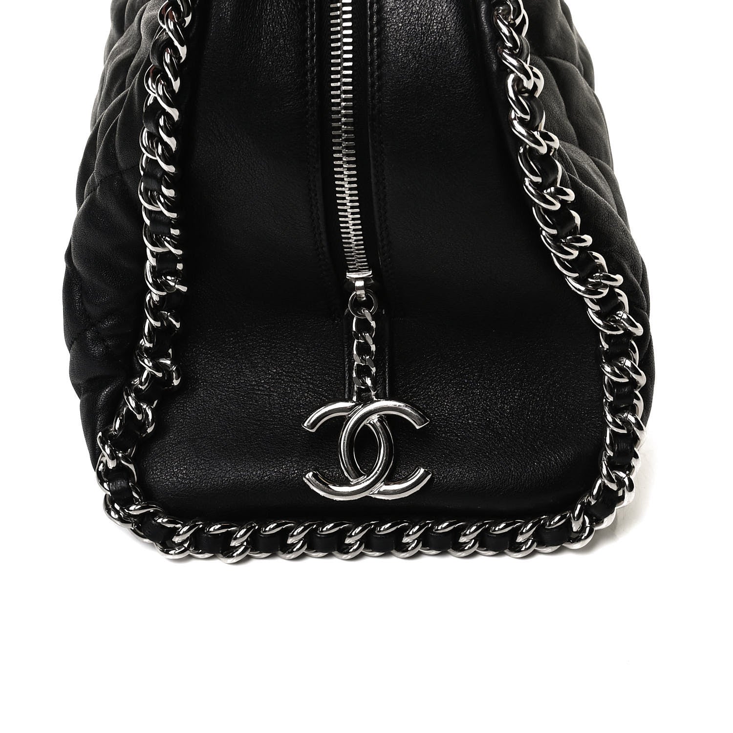 Chanel Calfskin Chain Around Bowler Black 10 of 16