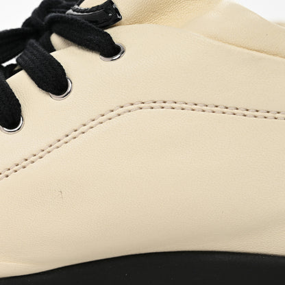 Chanel Lambskin Patent Calfskin CC Sneakers 36.5 White Black 10 of 11