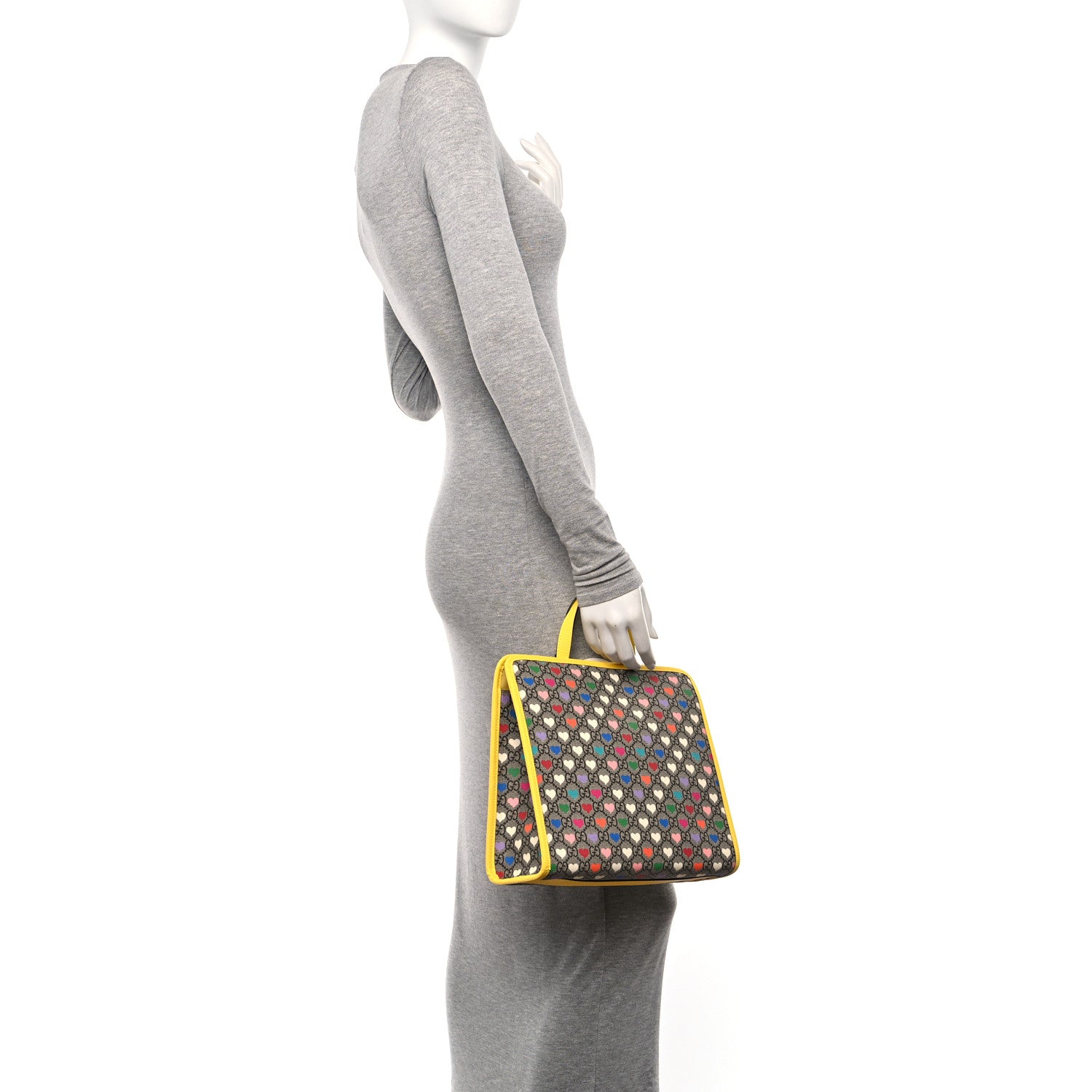 Gucci GG Supreme Monogram Hearts Childrens Tote Beige Ebony Multicolor Freesia 3 of 10