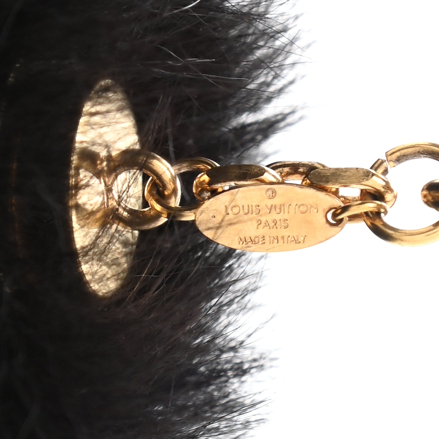 Mink Fur Fluffy Bag Charm Black
