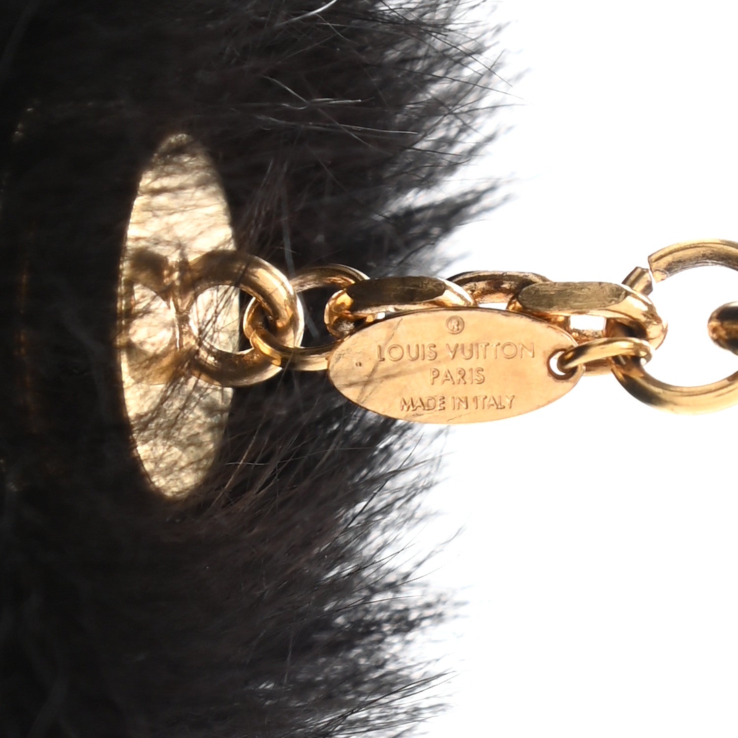 Louis Vuitton Mink Fur Fluffy Bag Charm Black 3 of 4
