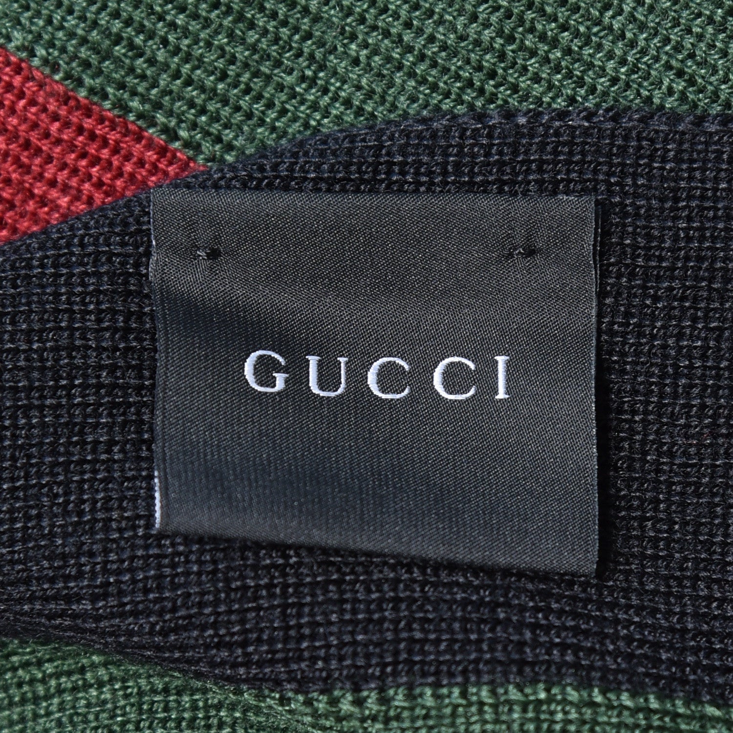 Gucci Silk Wool Web Scarf Black 4 of 4