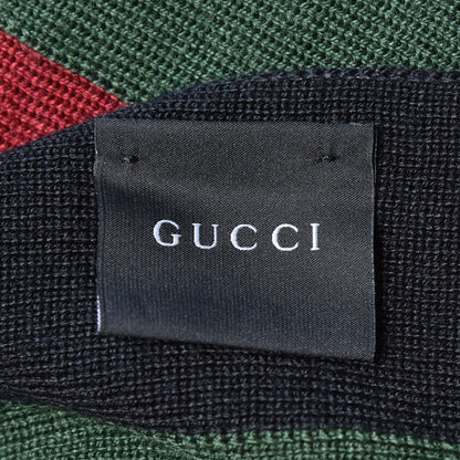 Gucci Silk Wool Web Scarf Black 4 of 4