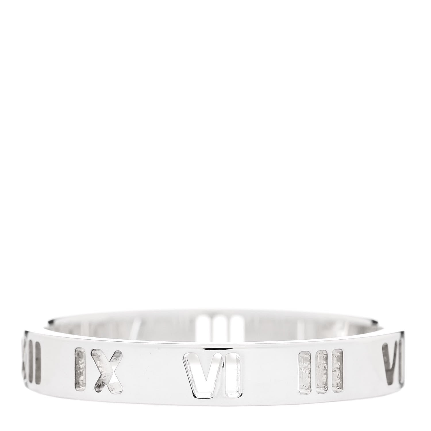 Tiffany Sterling Silver Narrow Atlas Pierced Ring 63 10.25 1 of 4