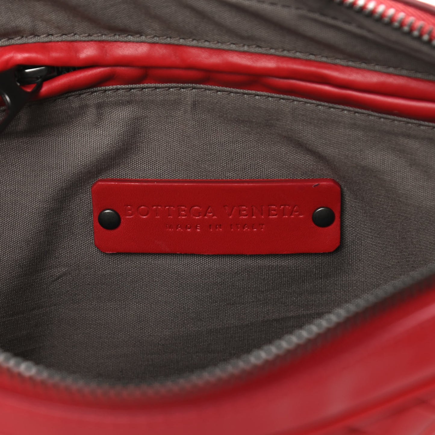 Nappa Intrecciato Document Case China Red