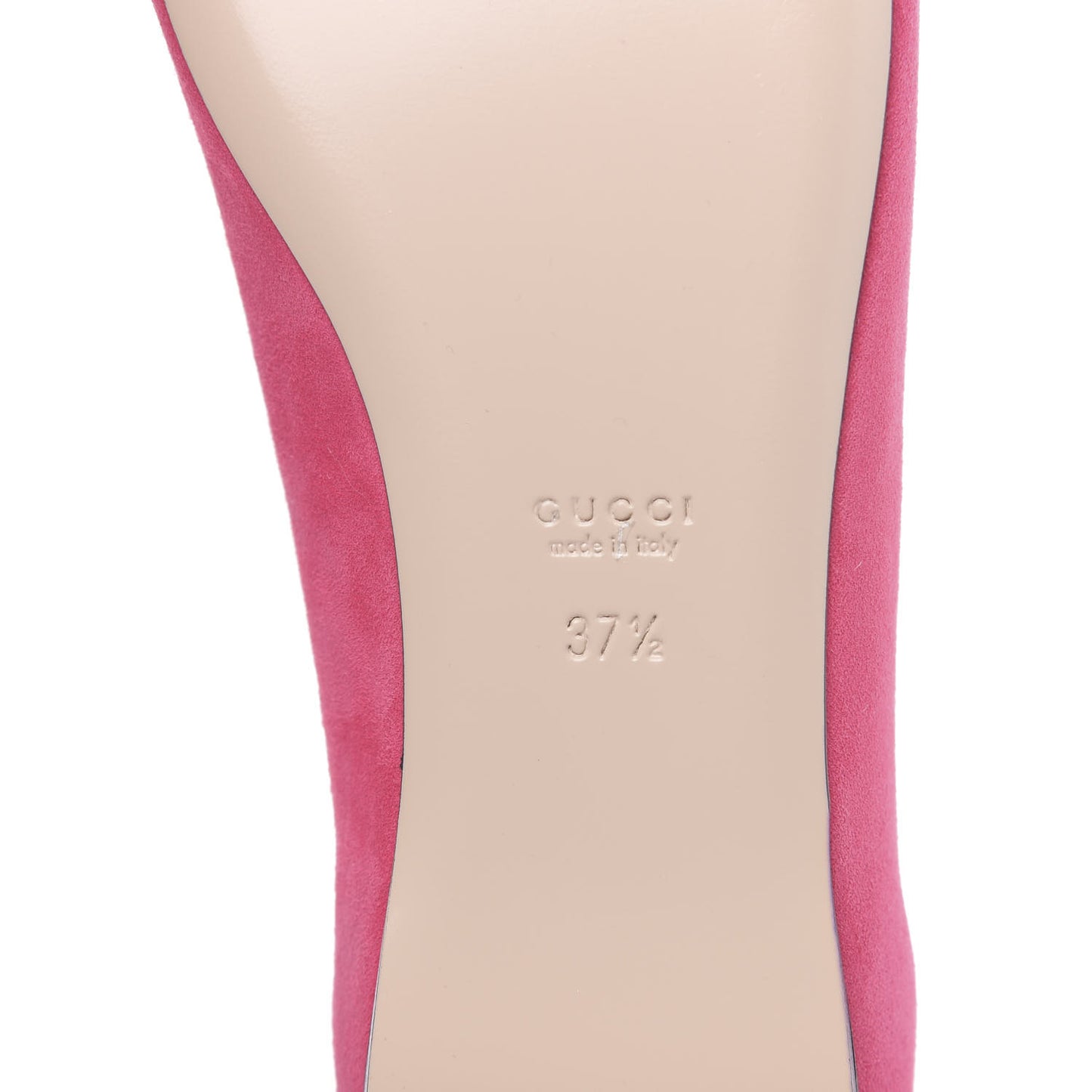 Kid Scamosciato GG Marmont Fringe Flats 37.5 Hot Pink