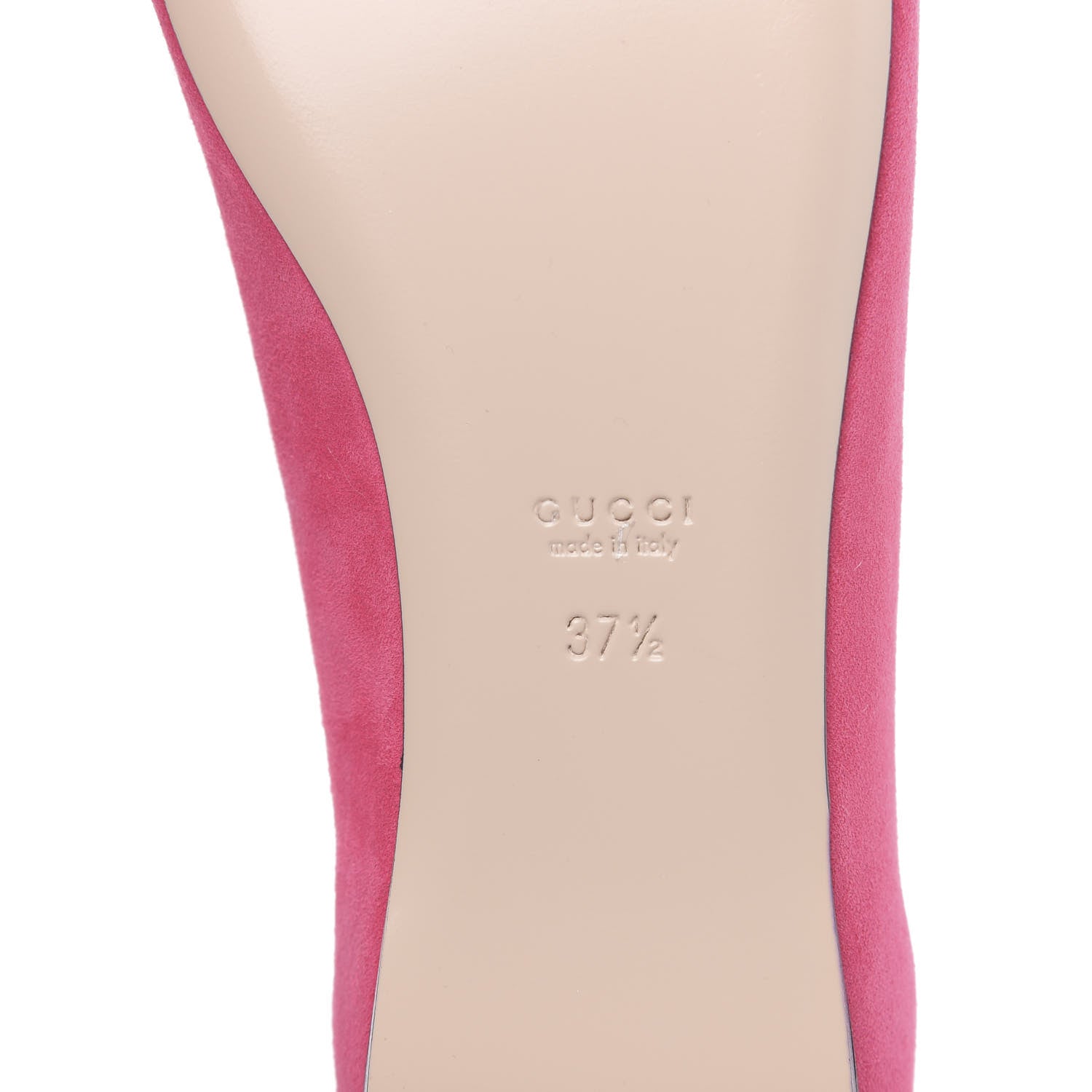 Gucci Kid Scamosciato GG Marmont Fringe Flats 37.5 Hot Pink 8 of 9