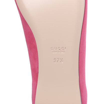 Gucci Kid Scamosciato GG Marmont Fringe Flats 37.5 Hot Pink 8 of 9