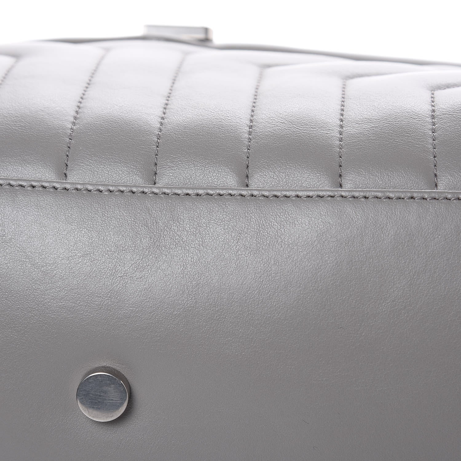 Saint Laurent Calfskin Y Quilted Monogram Large Loulou Chain Satchel Light Grey 10 of 16