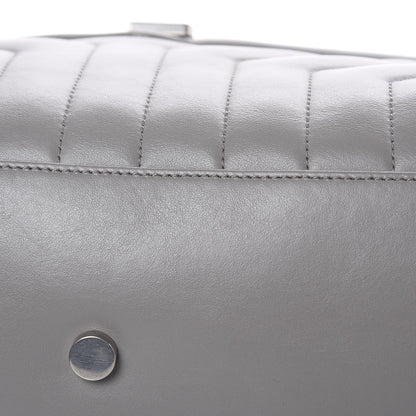 Saint Laurent Calfskin Y Quilted Monogram Large Loulou Chain Satchel Light Grey 10 of 16