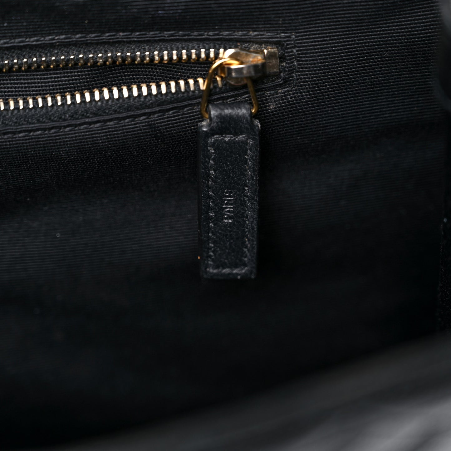 Grain De Poudre Textured Mixed Matelasse Large Triquilt Monogram Satchel Black