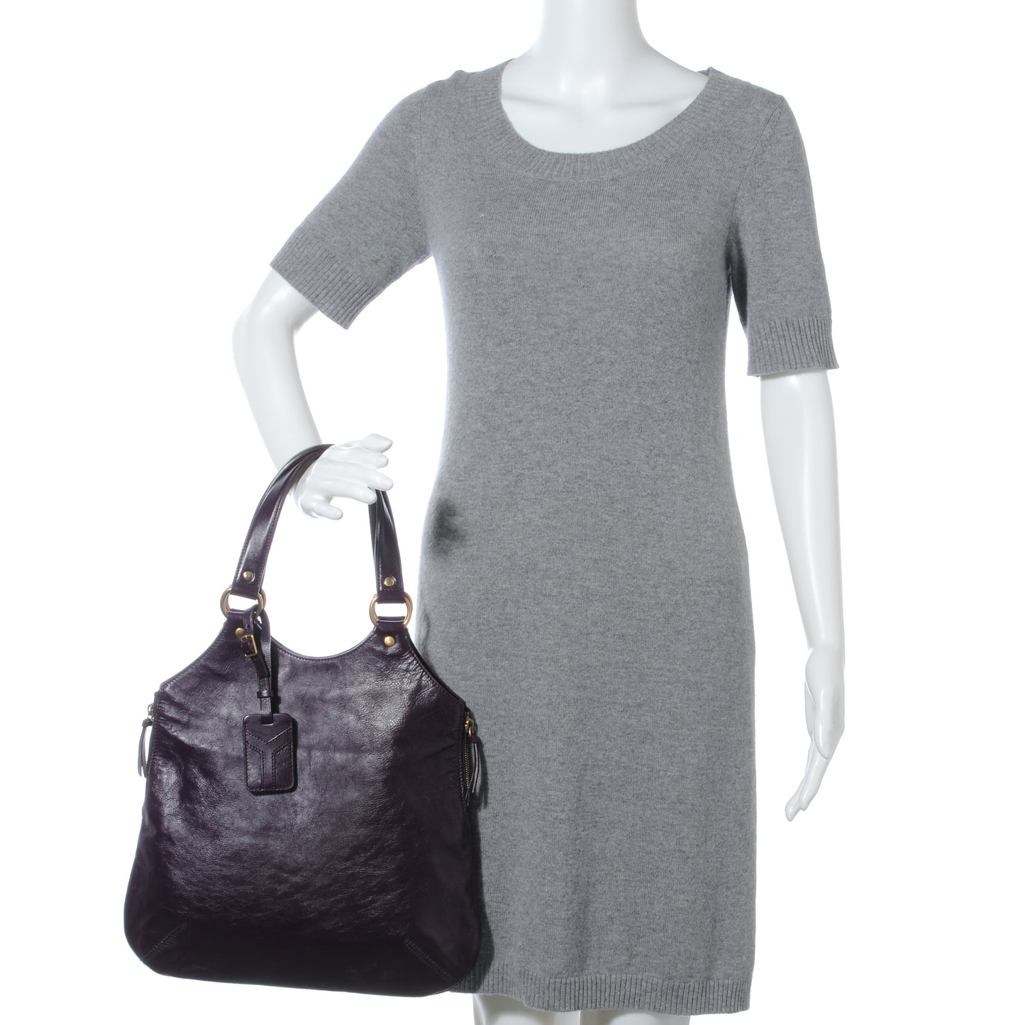 Leather Tribute Tote Purple