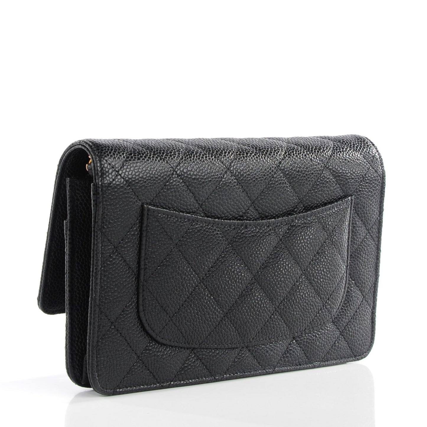Caviar Quilted Wallet On Chain WOC Black