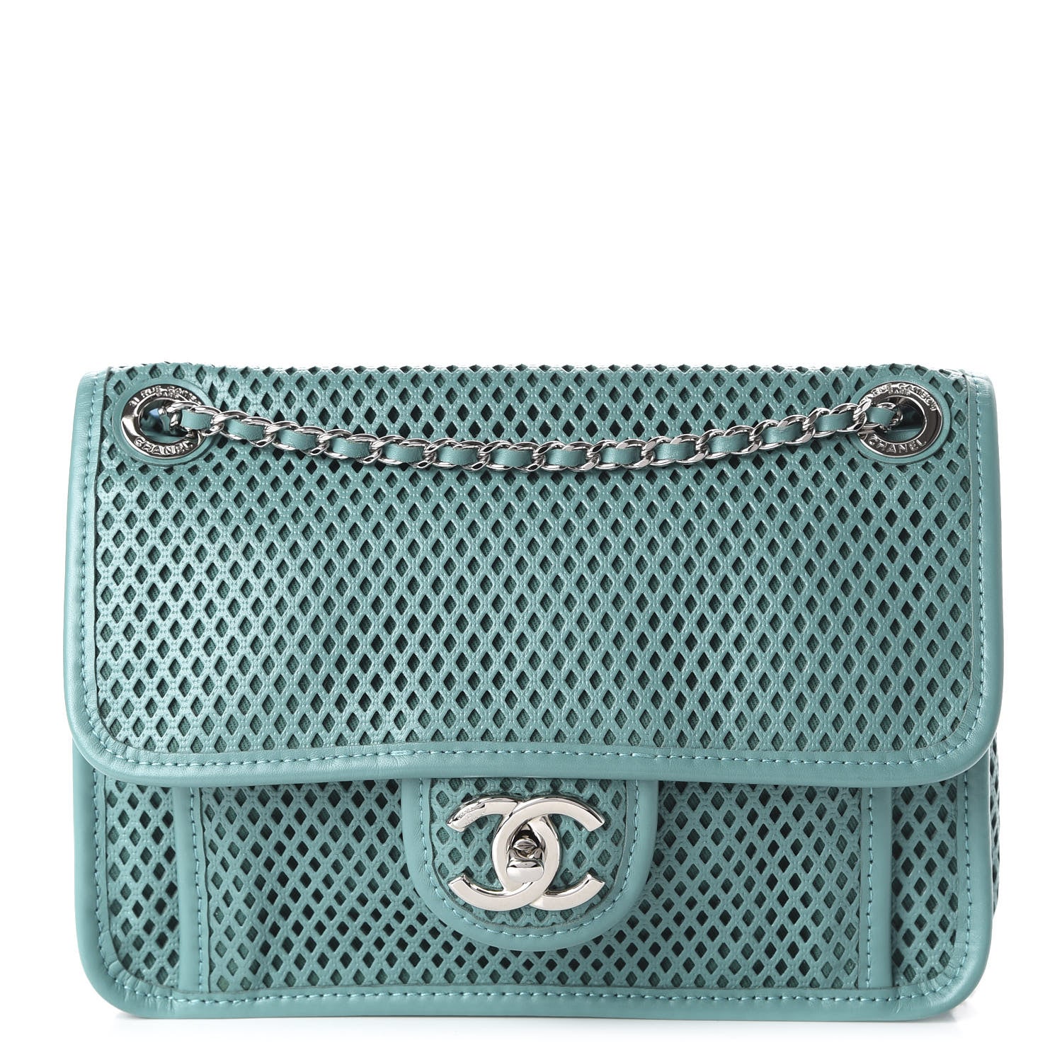 Chanel Perforated Calfskin Small Up In The Air Flap Green 1 of 10