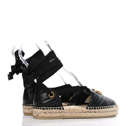 Gucci Nappa Matelasse GG Marmont Ankle Wrap Espadrilles 35 Black 4 of 5