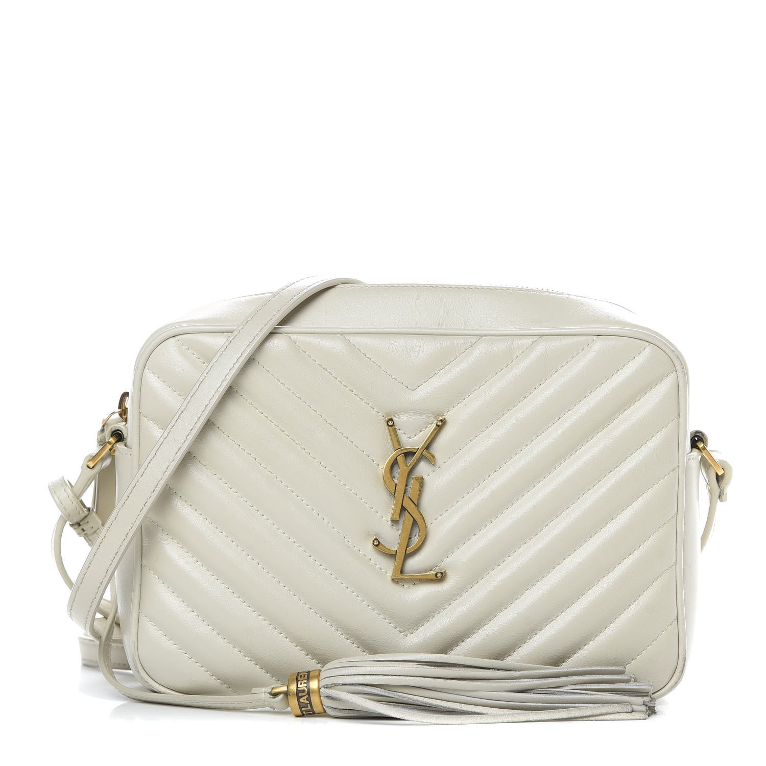 Saint Laurent Calfskin Matelasse Monogram Lou Camera Bag Crema Soft 1 of 17