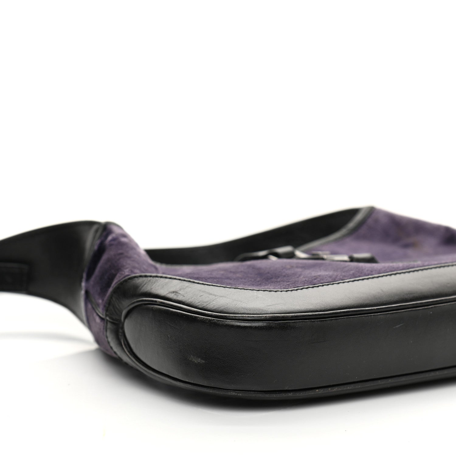 Gucci Velvet Calfskin Jackie O Hobo Purple Black 9 of 17