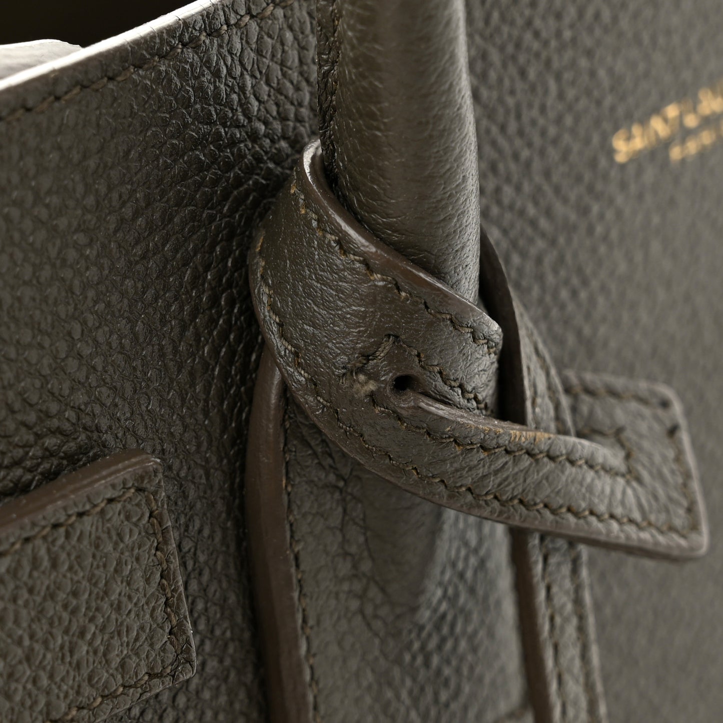 Grained Calfskin Baby Sac De Jour Bronze