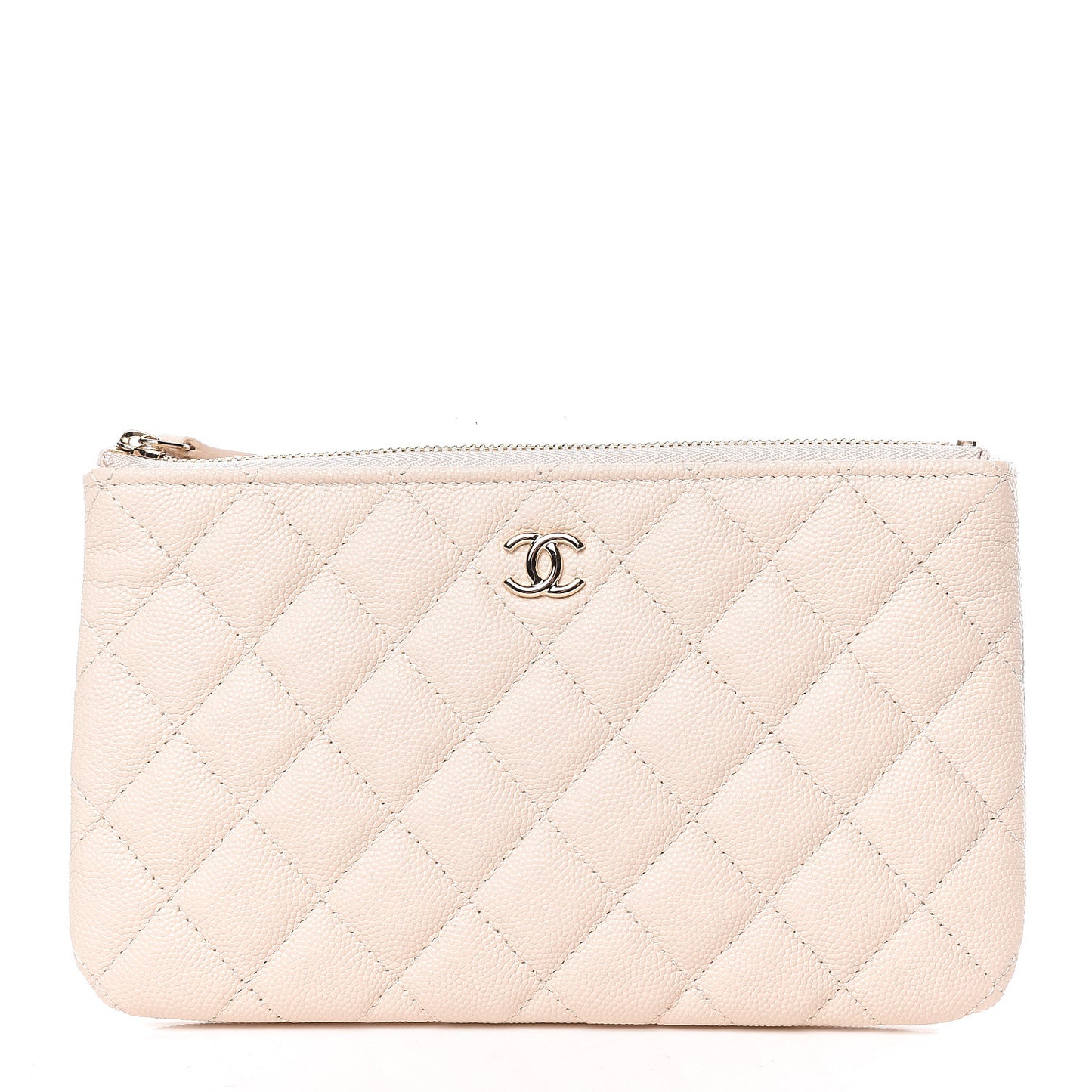 Caviar Quilted Cosmetic Case Light Beige
